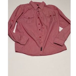 Red and white stripped mens South Pole dress shirt